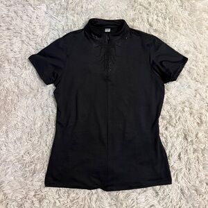 Women’s Large Black Montar Short Sleeve Horseback Riding Sunshirt. Good Cond.